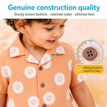 1st Step Baby Boys Printed Muslin Lapel Collar Shirt and Shorts 2 Pcs Clothing Set