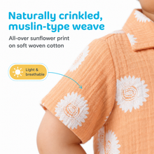 1st Step Baby Boys Printed Muslin Lapel Collar Shirt and Shorts 2 Pcs Clothing Set