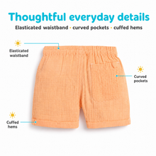 1st Step Baby Boys Printed Muslin Lapel Collar Shirt and Shorts 2 Pcs Clothing Set