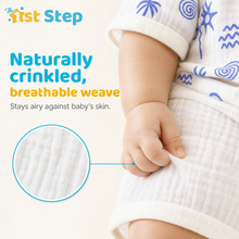 1st Step Baby Boys Printed Muslin Lapel Collar Shirt and Shorts 2 Pcs Clothing Set