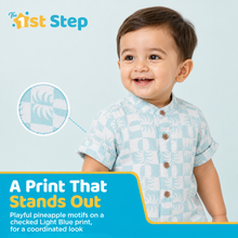 1st Step Baby Boys Printed Muslin Chinese Collar Shirt and Shorts 2 Pcs Clothing Set