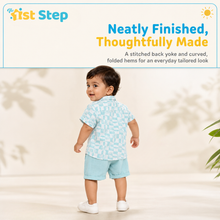 1st Step Baby Boys Printed Muslin Chinese Collar Shirt and Shorts 2 Pcs Clothing Set
