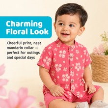 1st Step Baby Boys Printed Muslin Chinese Collar Shirt and Shorts 2 Pcs Clothing Set