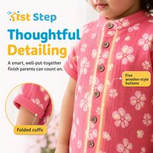 1st Step Baby Boys Printed Muslin Chinese Collar Shirt and Shorts 2 Pcs Clothing Set