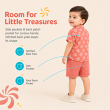 1st Step Baby Boys Printed Muslin Chinese Collar Shirt and Shorts 2 Pcs Clothing Set