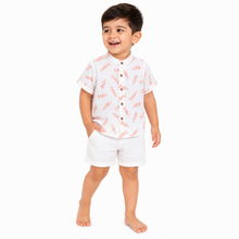1st Step Baby Boys Printed Muslin Chinese Collar Shirt and Shorts 2 Pcs Clothing Set