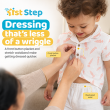 1st Step Baby Boys Printed Muslin Chinese Collar Shirt and Shorts 2 Pcs Clothing Set