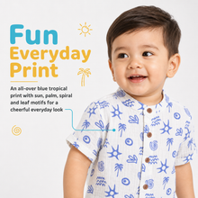 1st Step Baby Boys Printed Muslin Chinese Collar Shirt and Shorts 2 Pcs Clothing Set