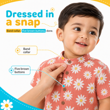 1st Step Baby Boys Printed Muslin Chinese Collar Shirt and Shorts 2 Pcs Clothing Set
