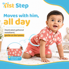 1st Step Baby Boys Printed Muslin Chinese Collar Shirt and Shorts 2 Pcs Clothing Set