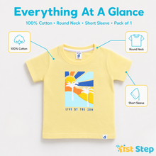 1st Step Printed Half Sleeves Cotton T-Shirt - Yellow