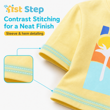 1st Step Printed Half Sleeves Cotton T-Shirt - Yellow