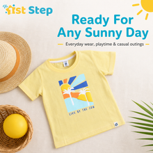 1st Step Printed Half Sleeves Cotton T-Shirt - Yellow
