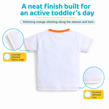 1st Step Printed Half Sleeves Cotton T-Shirt - White