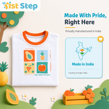 1st Step Printed Half Sleeves Cotton T-Shirt - White