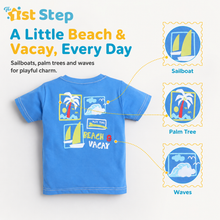 1st Step Printed Half Sleeves Cotton T-Shirt - Blue