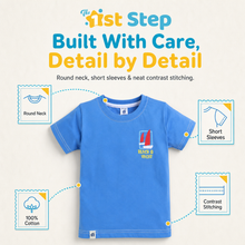1st Step Printed Half Sleeves Cotton T-Shirt - Blue