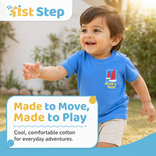 1st Step Printed Half Sleeves Cotton T-Shirt - Blue
