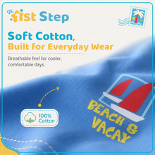 1st Step Printed Half Sleeves Cotton T-Shirt - Blue
