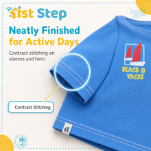 1st Step Printed Half Sleeves Cotton T-Shirt - Blue