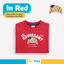 1st Step Printed Half Sleeves Cotton Oversized T-Shirt - Red