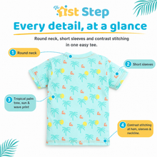 1st Step Printed Half Sleeves Cotton T-Shirt - Blue