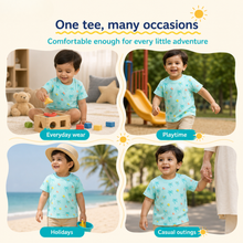 1st Step Printed Half Sleeves Cotton T-Shirt - Blue