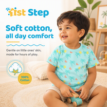 1st Step Printed Half Sleeves Cotton T-Shirt - Blue