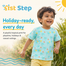 1st Step Printed Half Sleeves Cotton T-Shirt - Blue