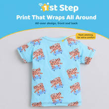 1st Step Printed Half Sleeves Cotton T-Shirt - Blue