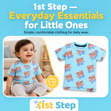 1st Step Printed Half Sleeves Cotton T-Shirt - Blue
