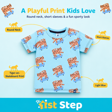 1st Step Printed Half Sleeves Cotton T-Shirt - Blue