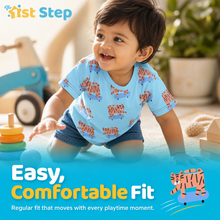 1st Step Printed Half Sleeves Cotton T-Shirt - Blue
