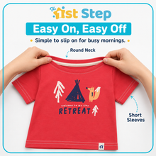 1st Step Printed Half Sleeves Cotton T-Shirt - Red