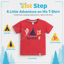 1st Step Printed Half Sleeves Cotton T-Shirt - Red