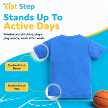 1st Step Printed Half Sleeves Cotton T-Shirt - Blue