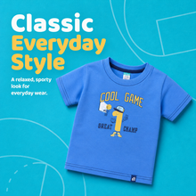 1st Step Printed Half Sleeves Cotton T-Shirt - Blue