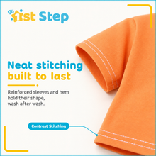 1st Step Printed Half Sleeves Cotton T-Shirt - Orange