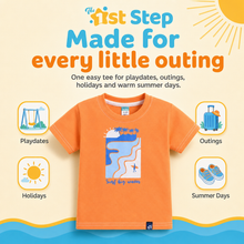 1st Step Printed Half Sleeves Cotton T-Shirt - Orange