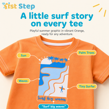 1st Step Printed Half Sleeves Cotton T-Shirt - Orange