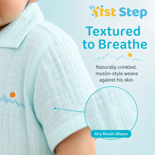 1st Step Baby Boys Printed Muslin Shirt and Shorts 2 Pcs Clothing Set