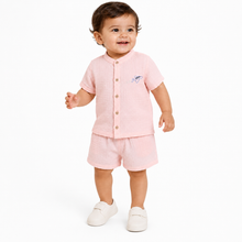 1st Step Baby Boys Printed Muslin Chinese Collar Shirt and Shorts 2 Pcs Clothing Set