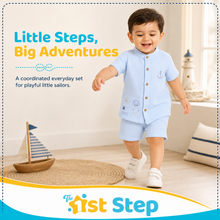 1st Step Baby Boys Printed Muslin Chinese Collar Shirt and Shorts 2 Pcs Clothing Set