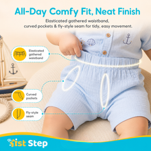1st Step Baby Boys Printed Muslin Chinese Collar Shirt and Shorts 2 Pcs Clothing Set