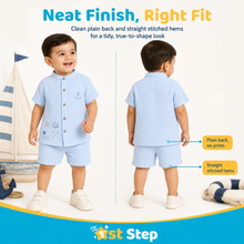 1st Step Baby Boys Printed Muslin Chinese Collar Shirt and Shorts 2 Pcs Clothing Set