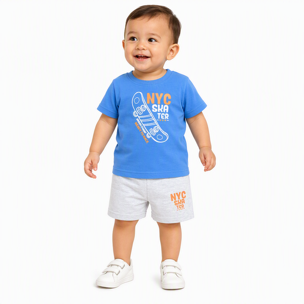 1st Step Baby Printed T-Shirt and Shorts Clothing Set
