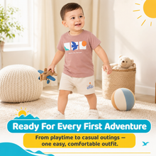 1st Step Baby Printed T-Shirt and Shorts Clothing Set