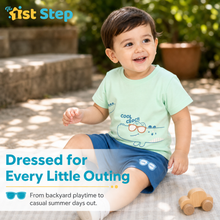1st Step Baby Boys Printed T-Shirt and Shorts Clothing Set