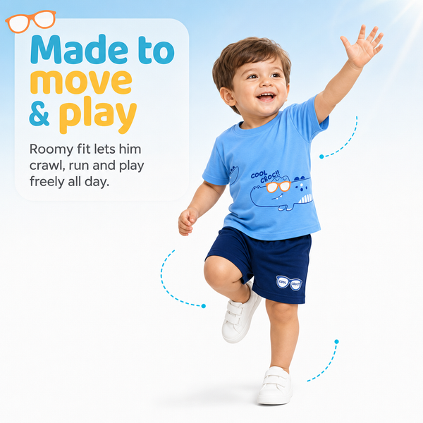 1st Step Baby Boys Printed T-Shirt and Shorts Clothing Set