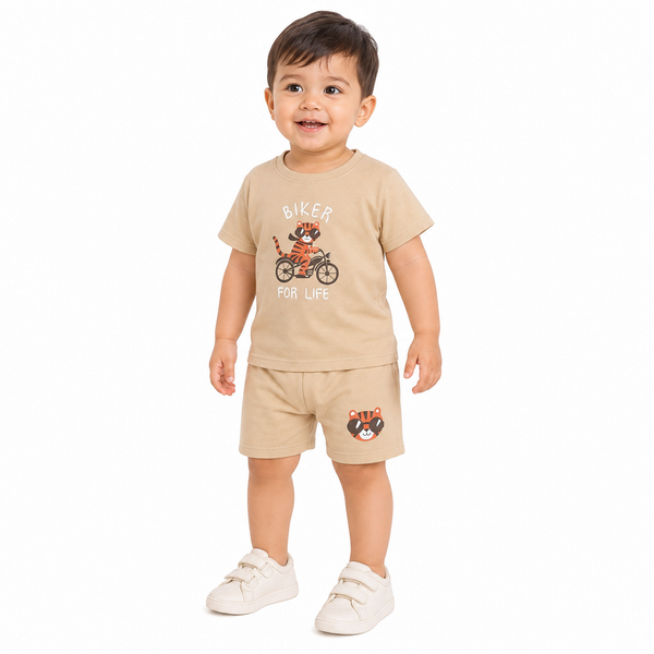 1st Step Baby Boys Printed T-Shirt and Shorts Clothing Set